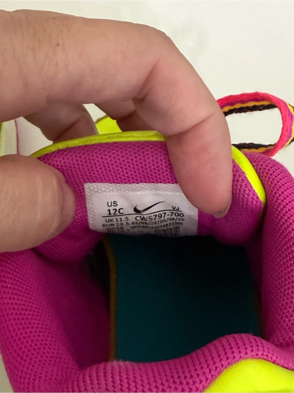 Nike Air Max 90 Kids Neon Volt Pink Green Sneakers Size 12C Retro Running Shoes